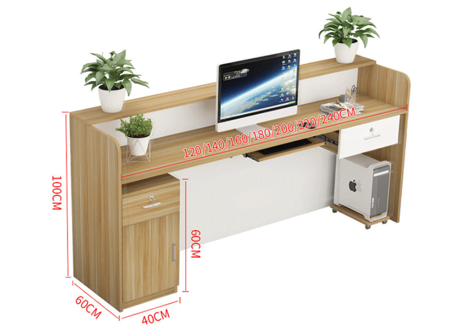 新款前台办公桌尺寸图
